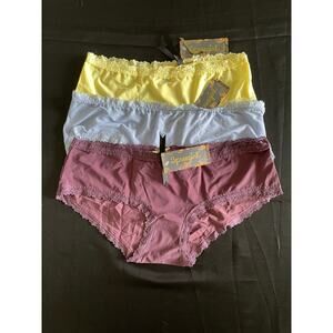 3 PAIR SEVEN TIL MIDNIGHT HIPSTER KEY HOLE PANTIES LINGERIE SIZE M NEW